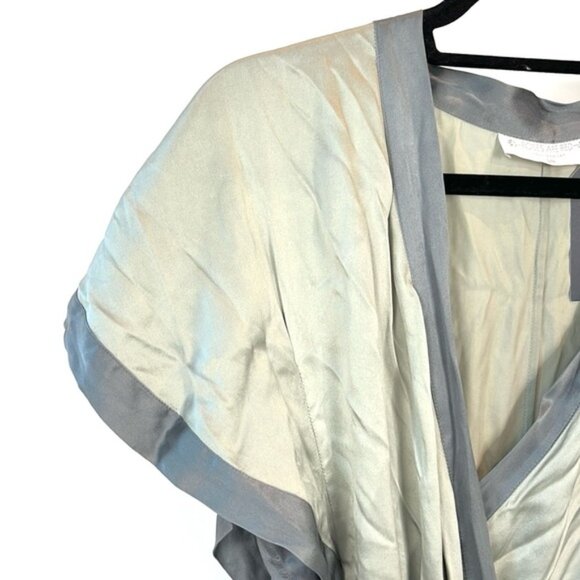 Roses Are Red Morning Quote Silk Mint Two-Tone Kimono - Picture 4 of 13